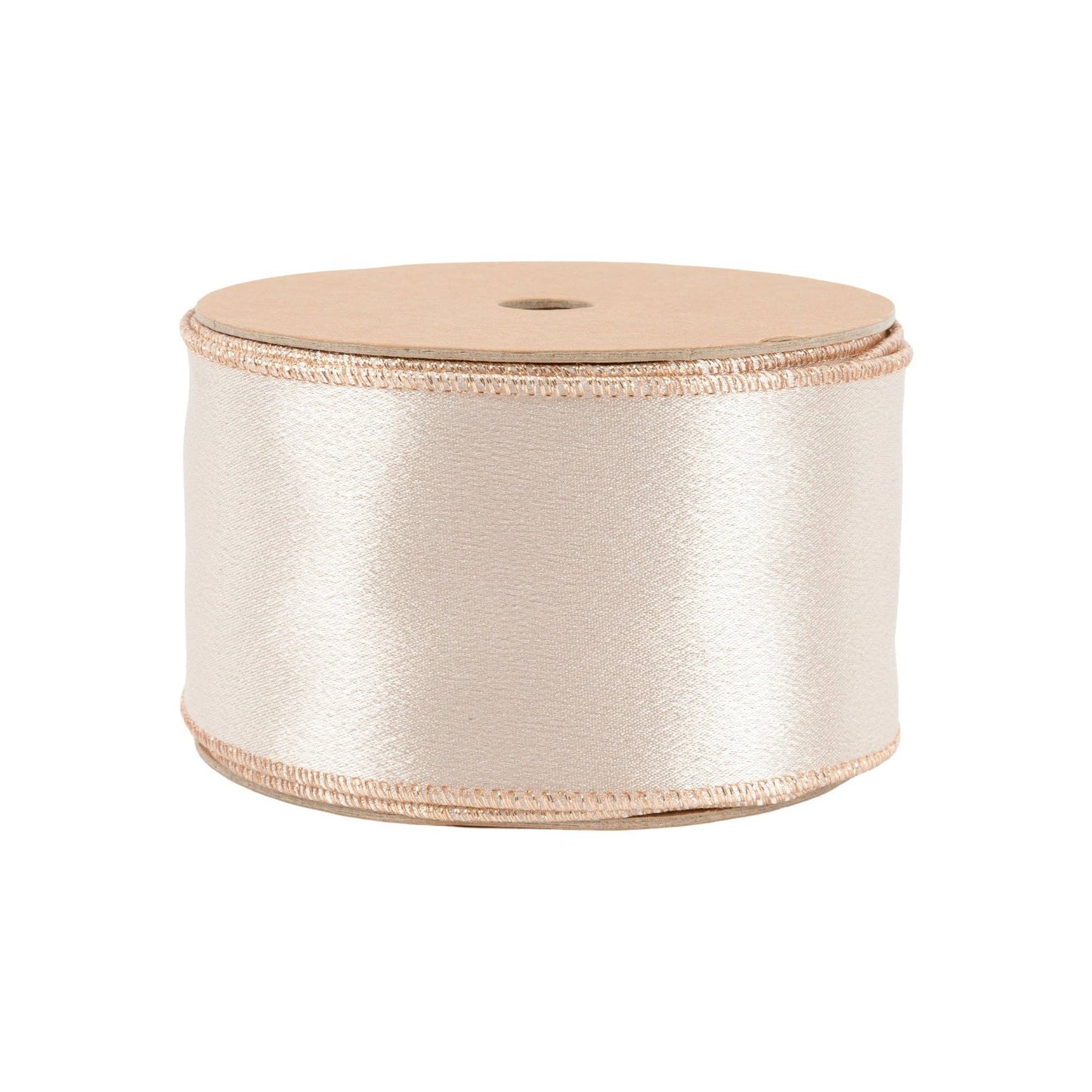 Wired Shimmer Satin Ribbon Champagne 10 Yard Roll