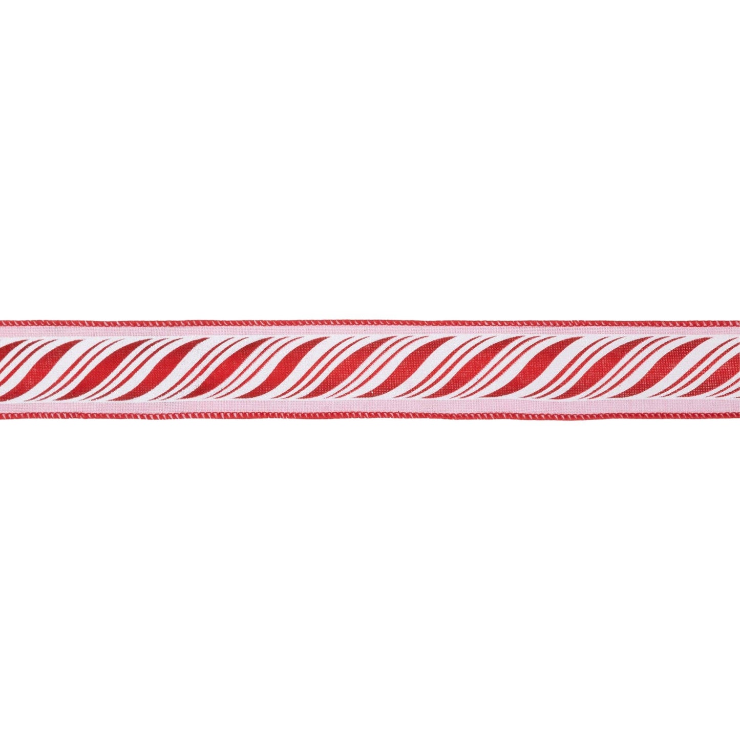 Wired Ribbon Peppermint Sticks Design 10 Yard Roll