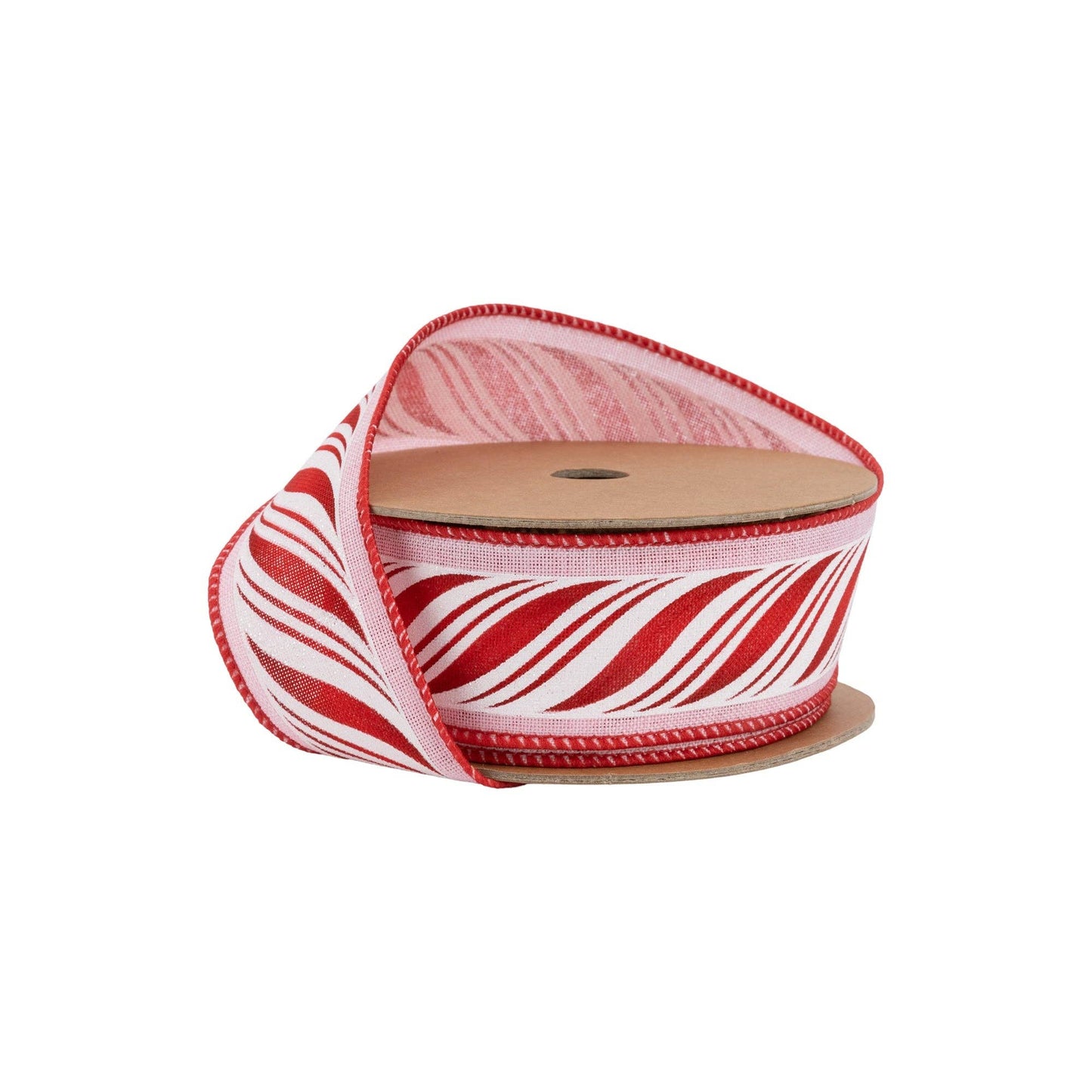 Wired Ribbon Peppermint Sticks Design 10 Yard Roll