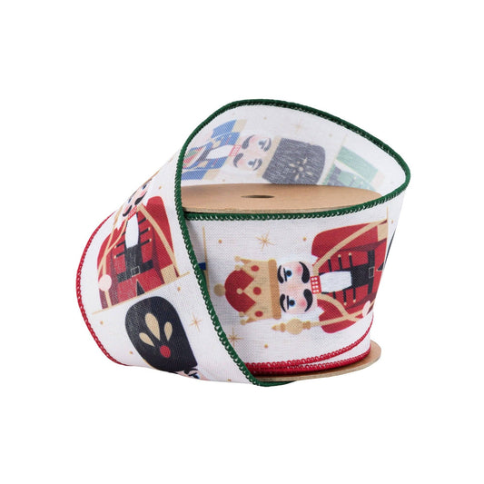 Nutcracker Wired Ribbon 2.5" with Red/Green Edge 10yd