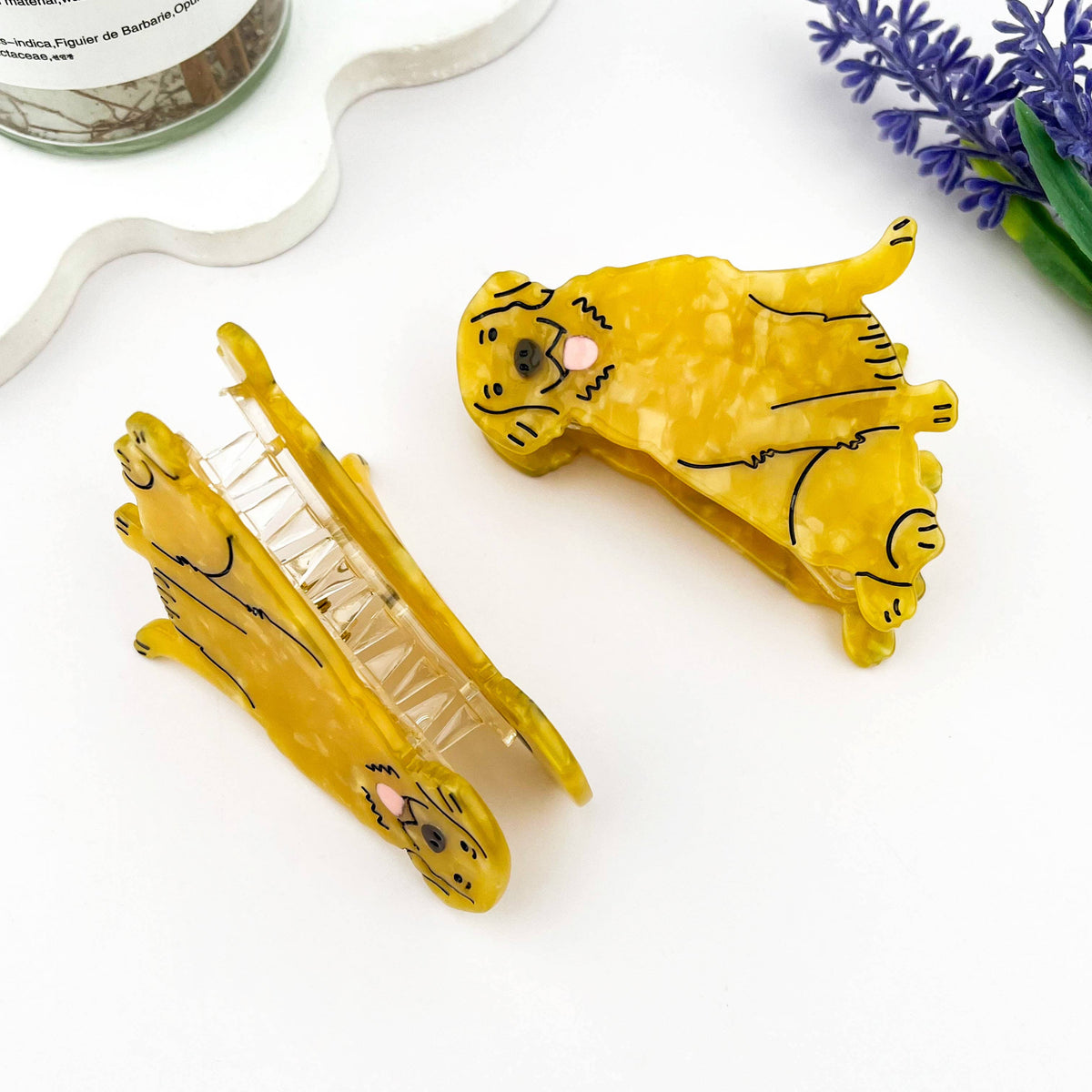 Golden Retriever Acetate Hair Clip, Cartoon Dog Hair Claw