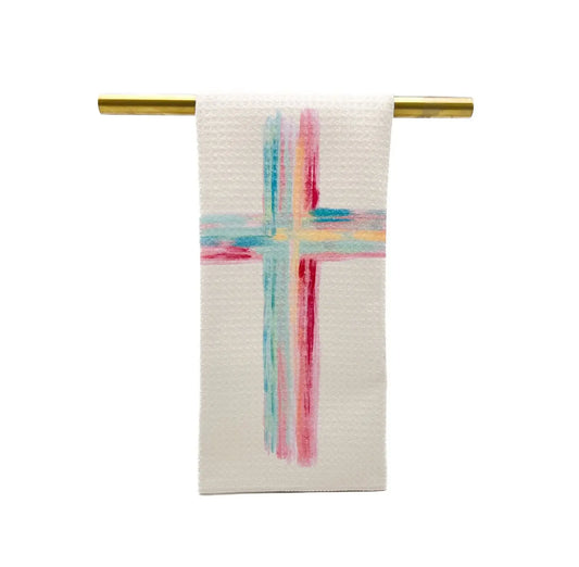 Pastel Cross Tea Towel