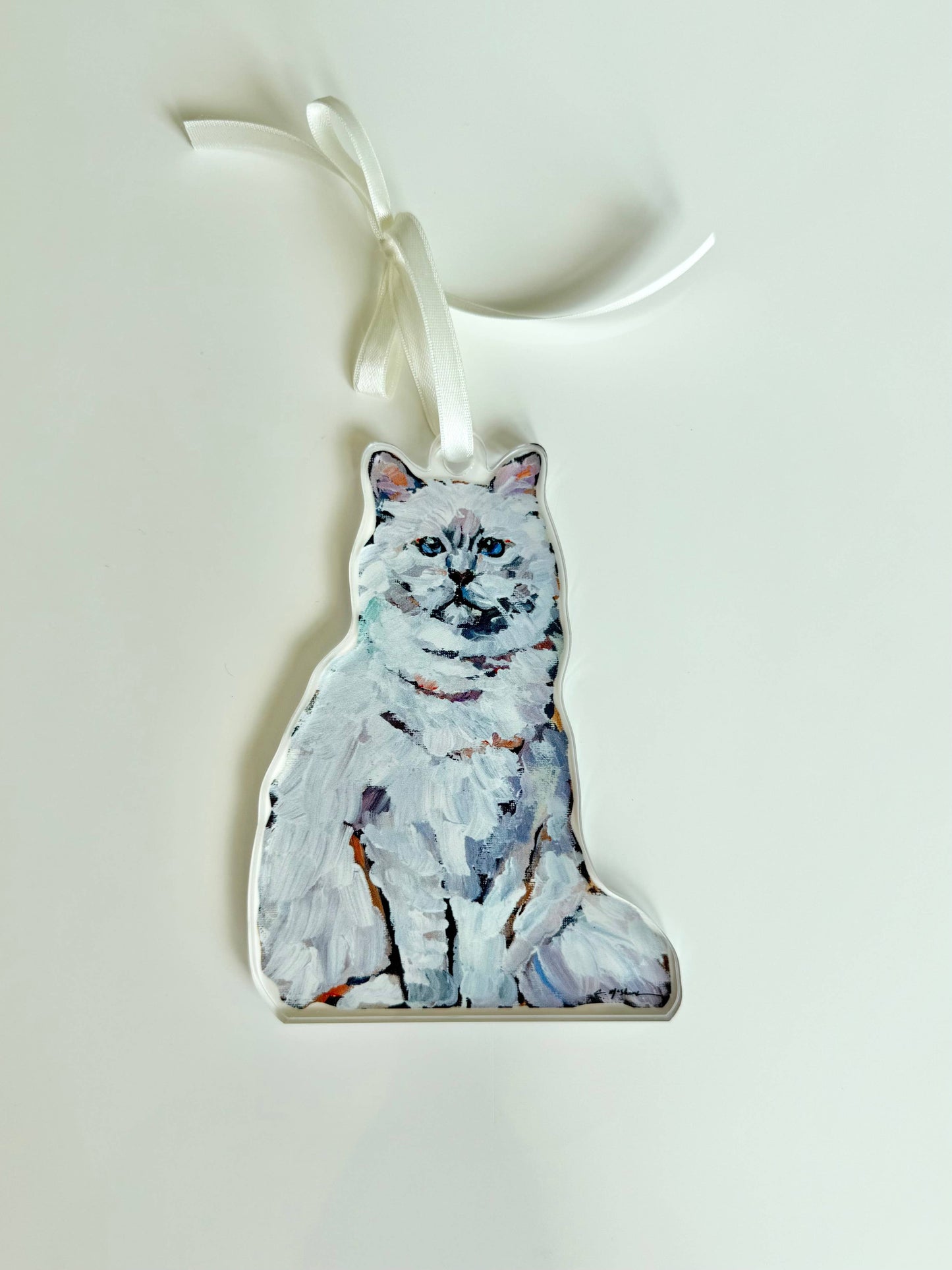 Cat White Long Hair Ornament