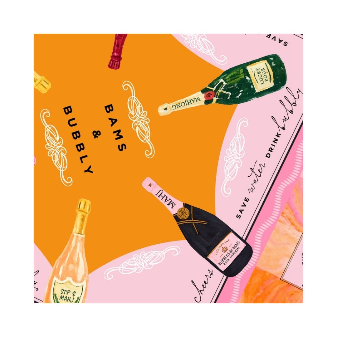 Bams & Bubbly Mahjong Mat | Champagne & Mahj