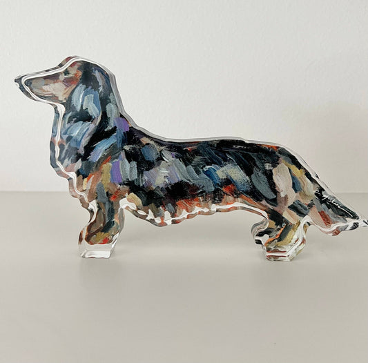 Dachshund Black & Tan Mini Long-haired Acrylic