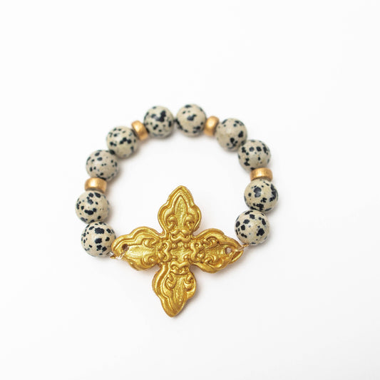 Dalmatian Jasper with Kait Bracelet