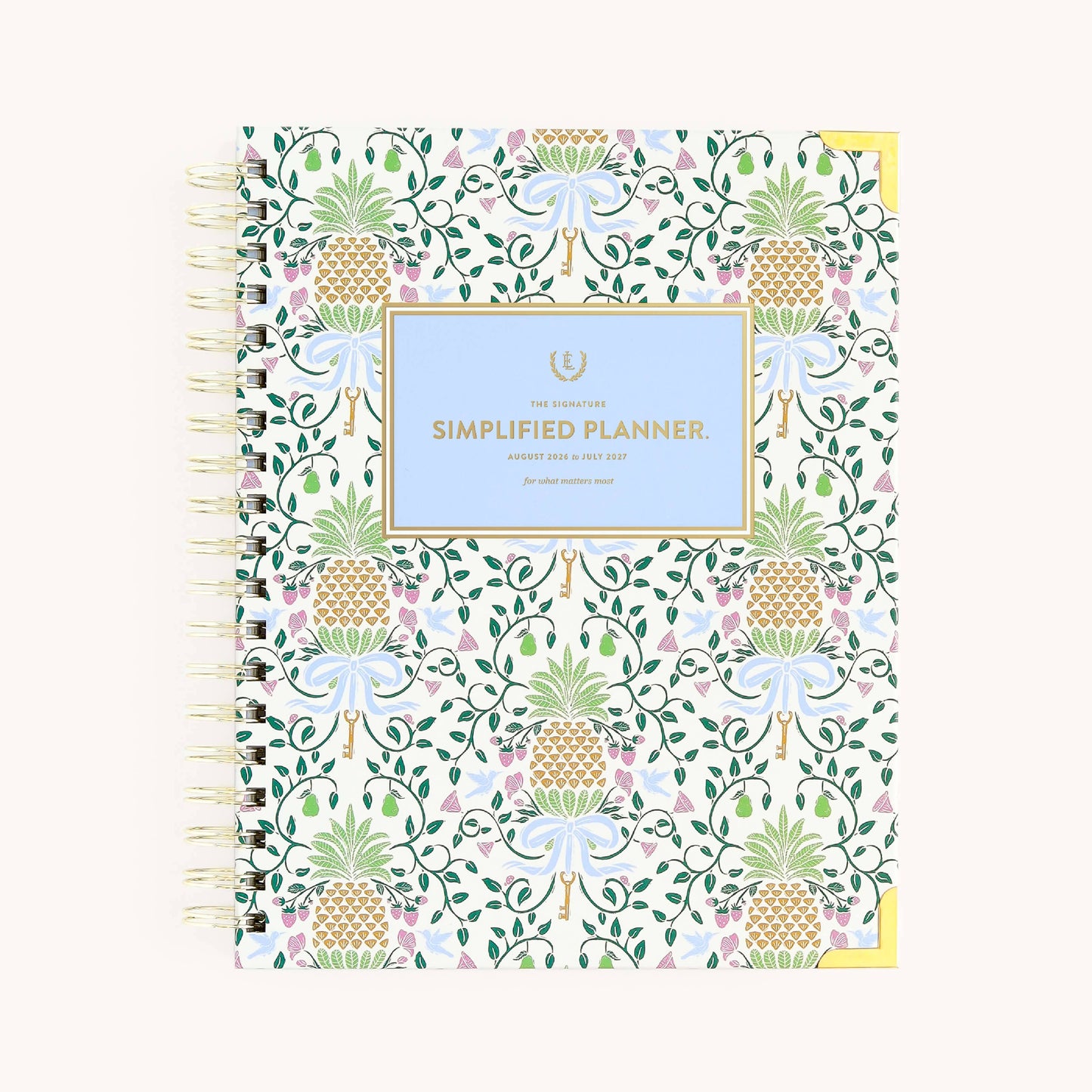 2026-2027 Spiral Weekly Simplified Planner - Pineapple Charm