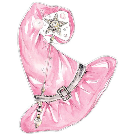 Pink Witch Hat Wand Perfectly Wicked Posh Die-Cut Placemat