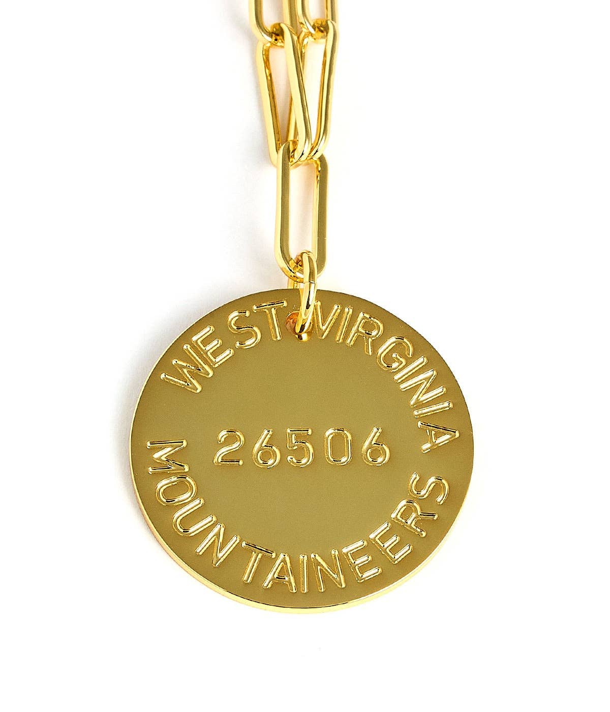 College Tag Charm Necklace - 18k Gold Plated Paper Clip Chain
