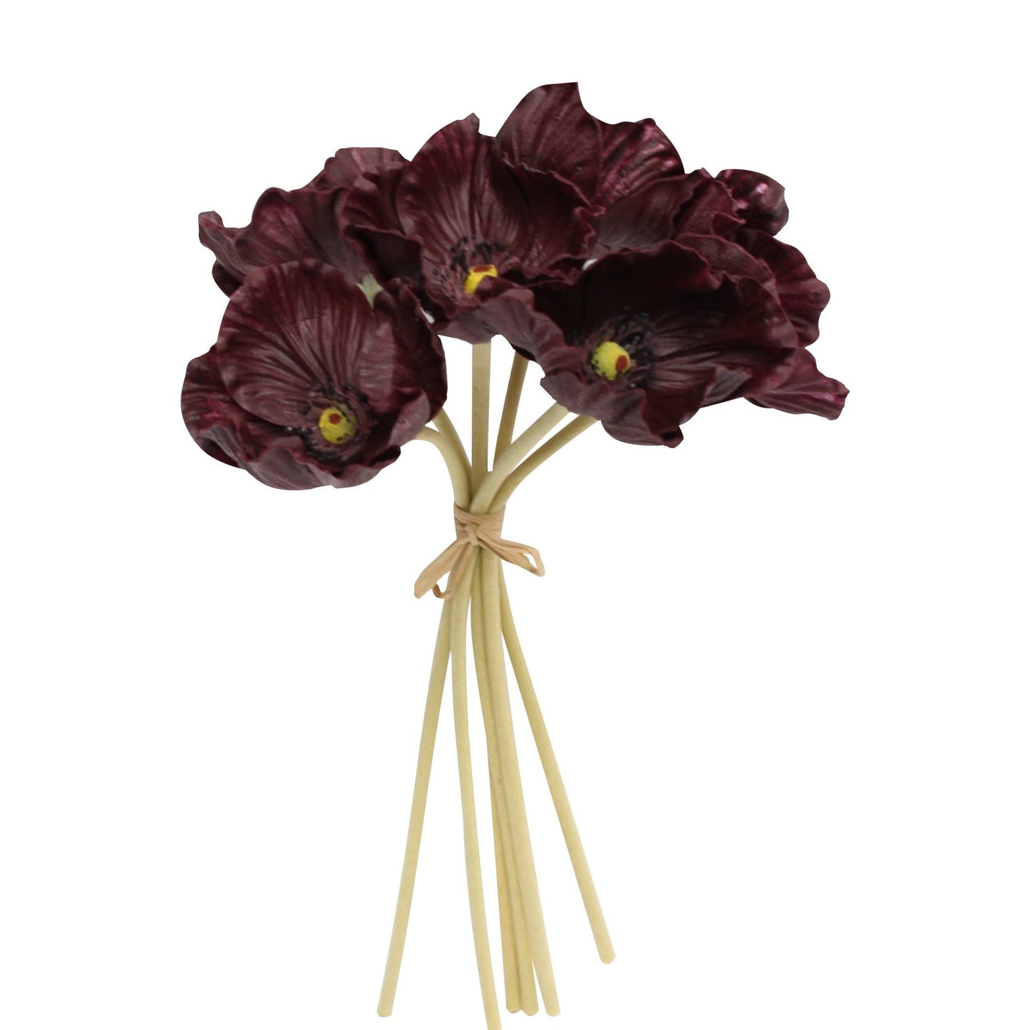 11" Real Touch Poppy 6 Stems