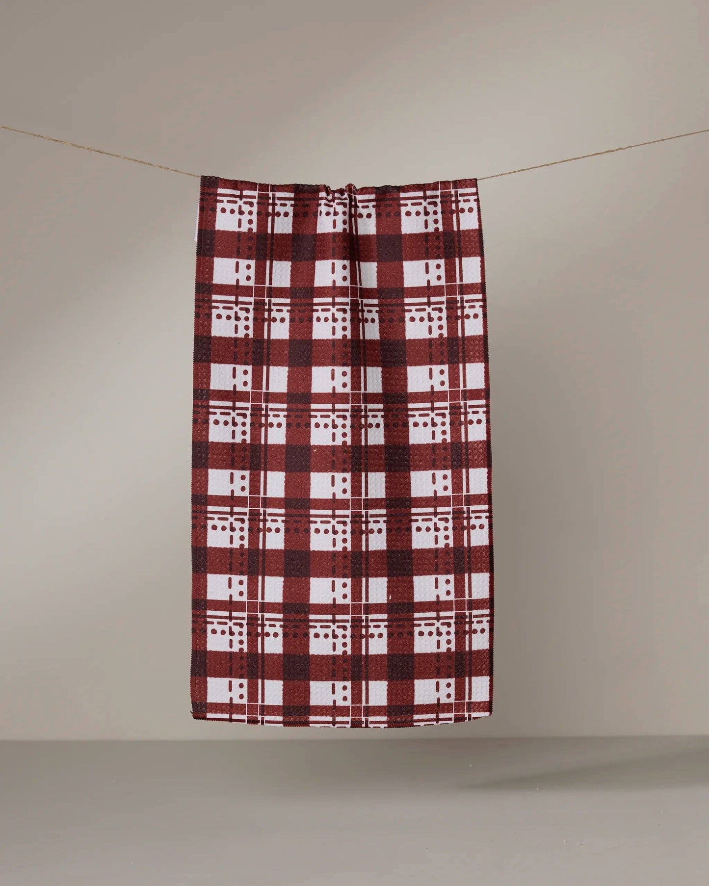 Cranberry Plaid Bar Towel