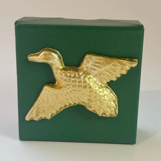 4x4 Mallard Intaglio on Green