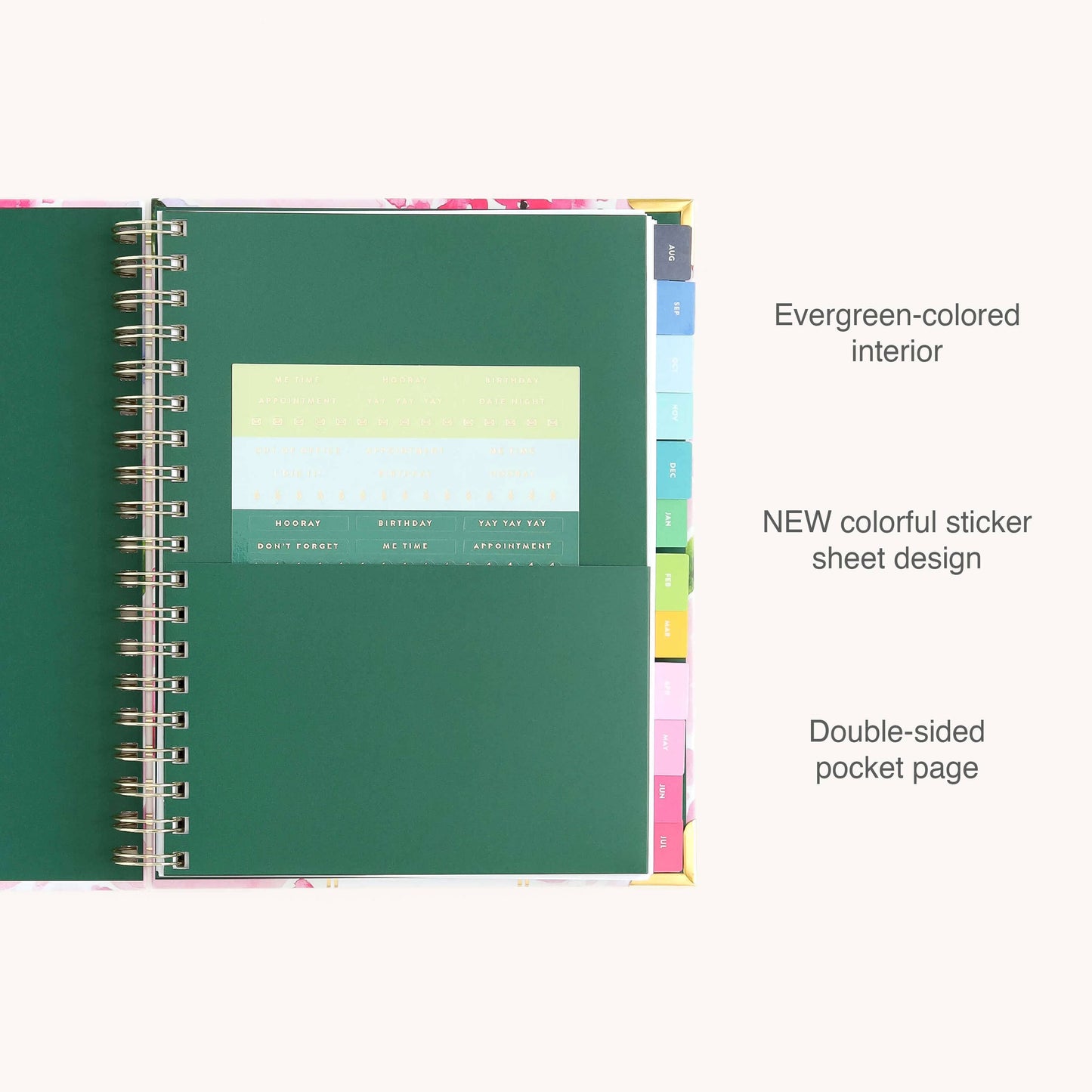 2026-2027 Spiral Weekly Simplified Planner - Blush Hydrangea