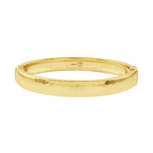 Cleopatra Oval Hinge Bangle - Gold