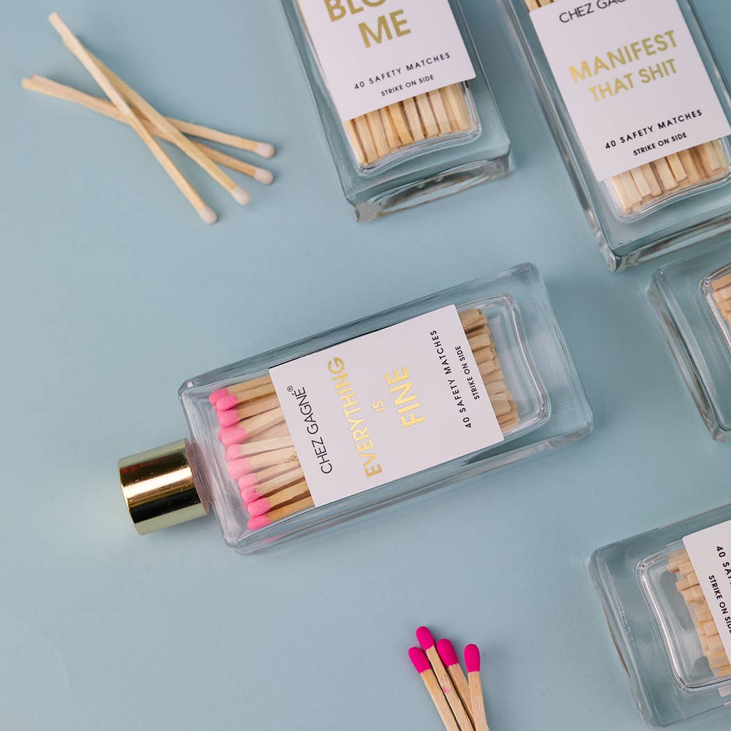 Everything is Fine Matches - Glass Bottle Matchsticks Light Pink