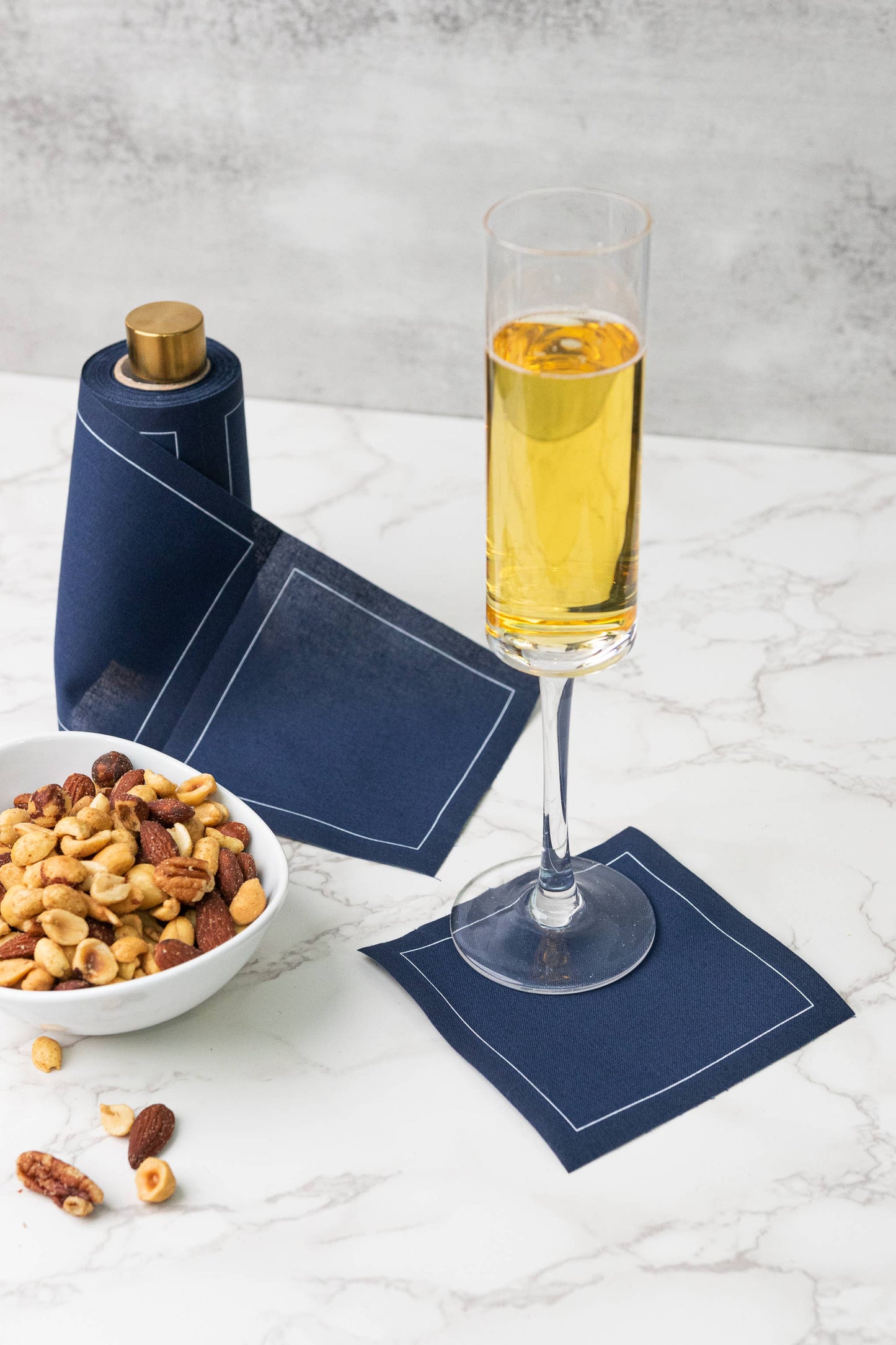 Cotton Cocktail Napkin Roll: Midnight City (Navy)