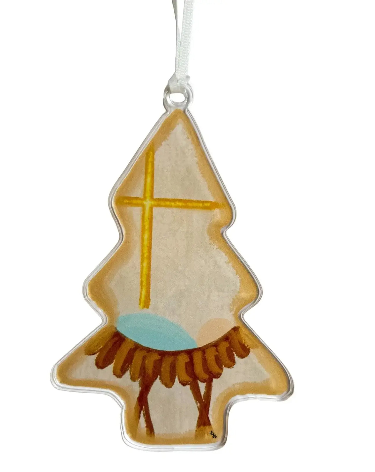Away in a Manger - Neutral Acrylic Ornament