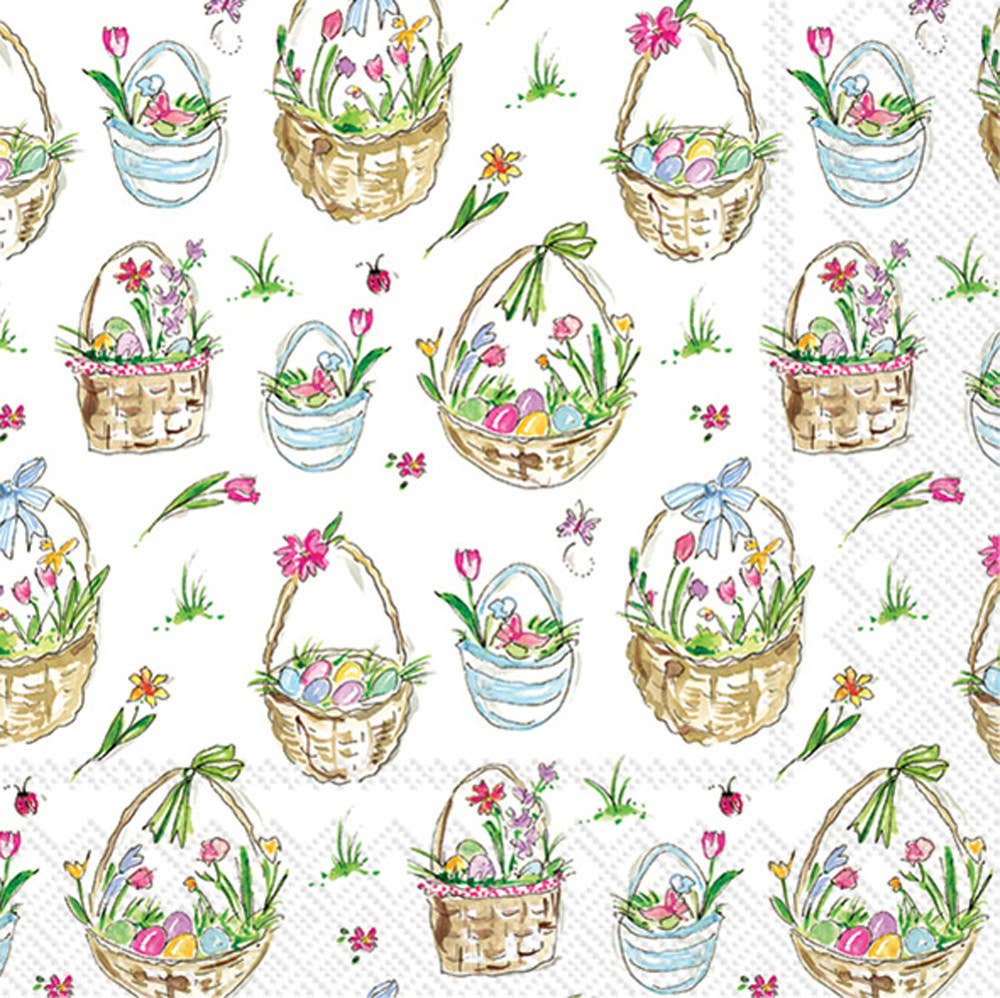 Paper Cocktail Napkins 20 Ct Easter Basket Rosanne Beck