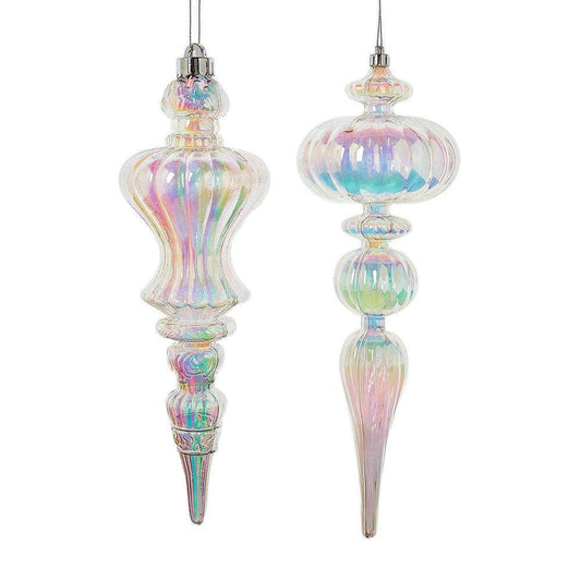 12" Plastic Opalescent Finial Ornament