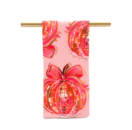 Pink Disco Pumpkin Tea Towel