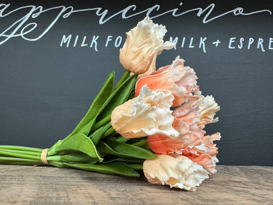 14" Dozen Elegant Colorful Real Touch Parrot Mini Tulip
