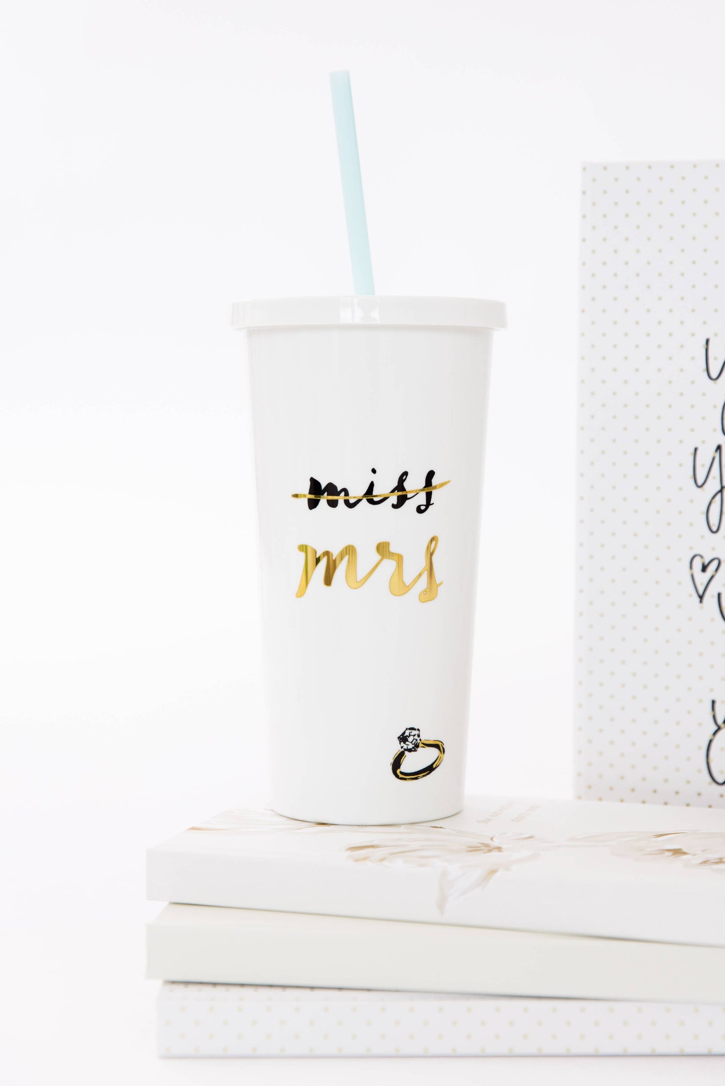 Tumbler With Straw, Miss To Mrs.