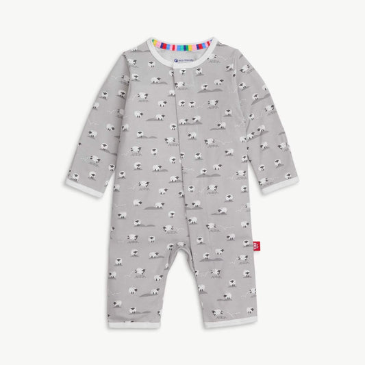 Baa Baa Baby Gray Magnetic Coverall