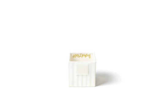 White Stripe Mini Nesting Cube Small