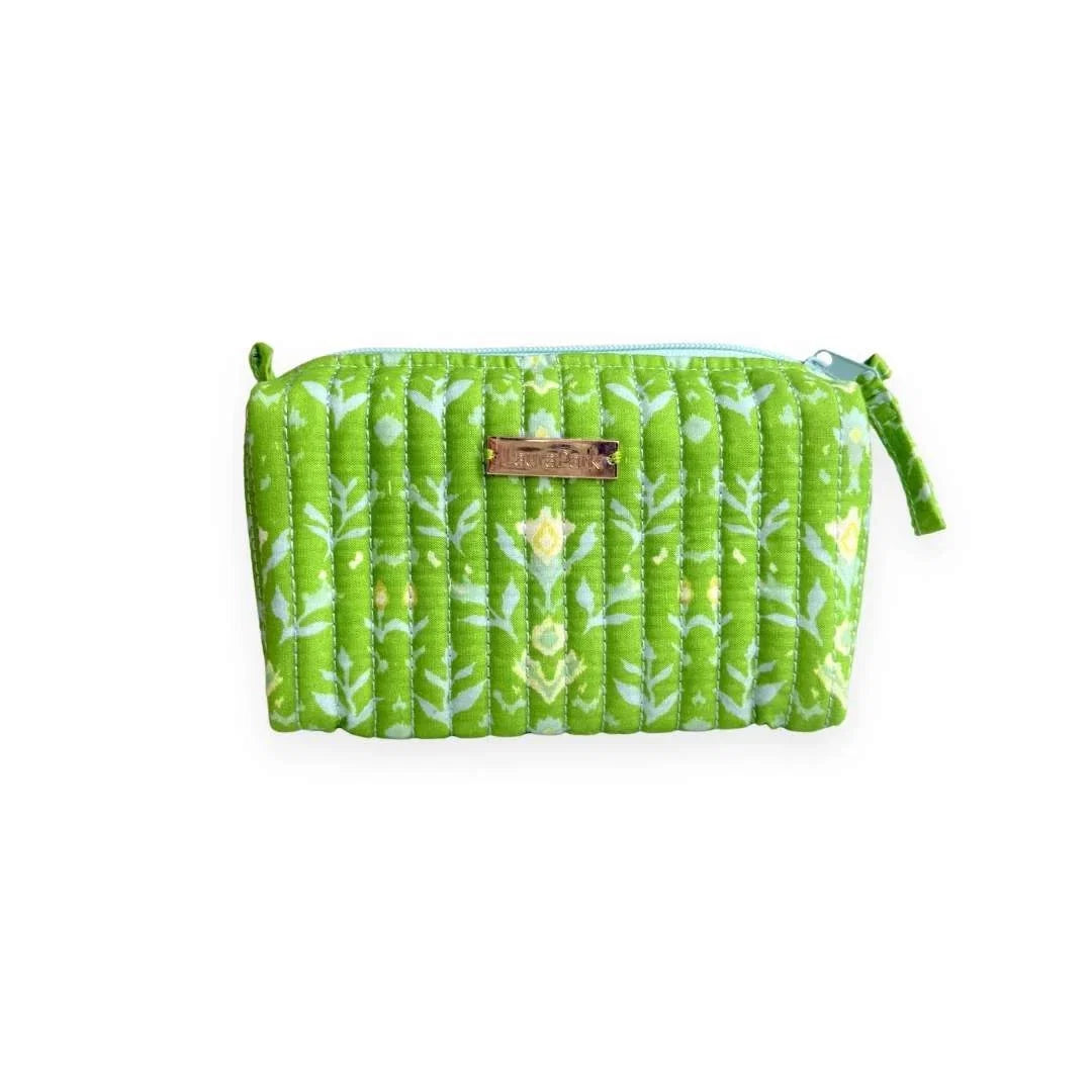 Petal Garden Green Small Cosmetic Bag