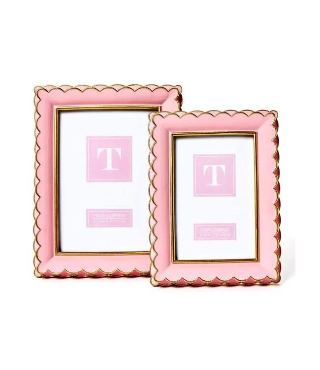 Pink Scalloped Picture Frames