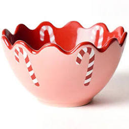 Candy Cane Scallop Dipping Bowl