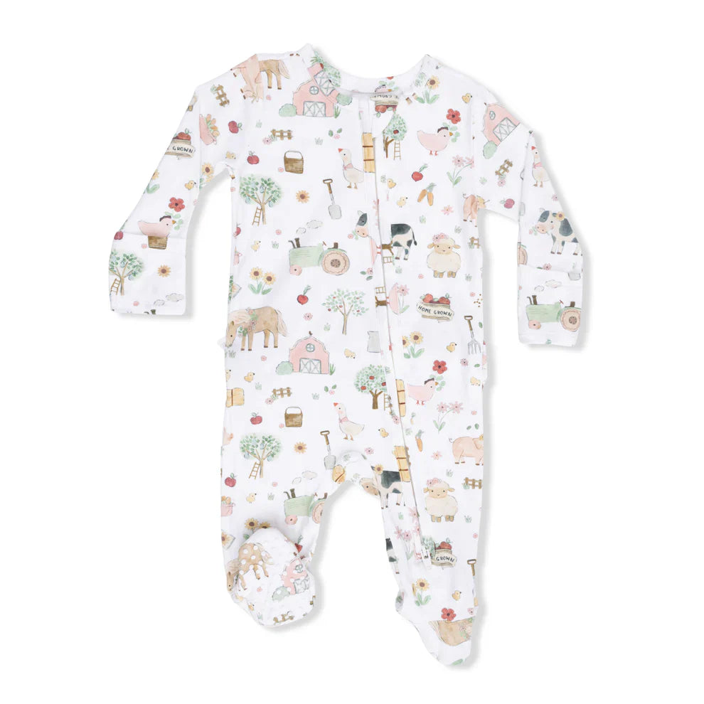 Cute Farm Animals Uni - 2 Way Zipper Footie