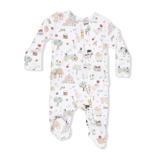 Cute Farm Animals Uni - 2 Way Zipper Footie