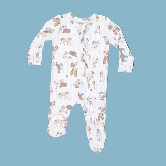 Cowboy Nursery - 2 Way Zipper Footie
